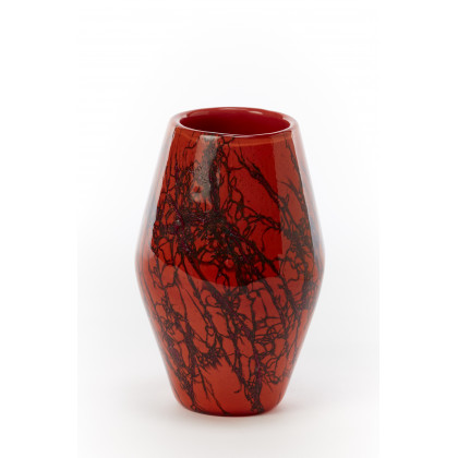 Contemporary Orange Paste Glass Vase