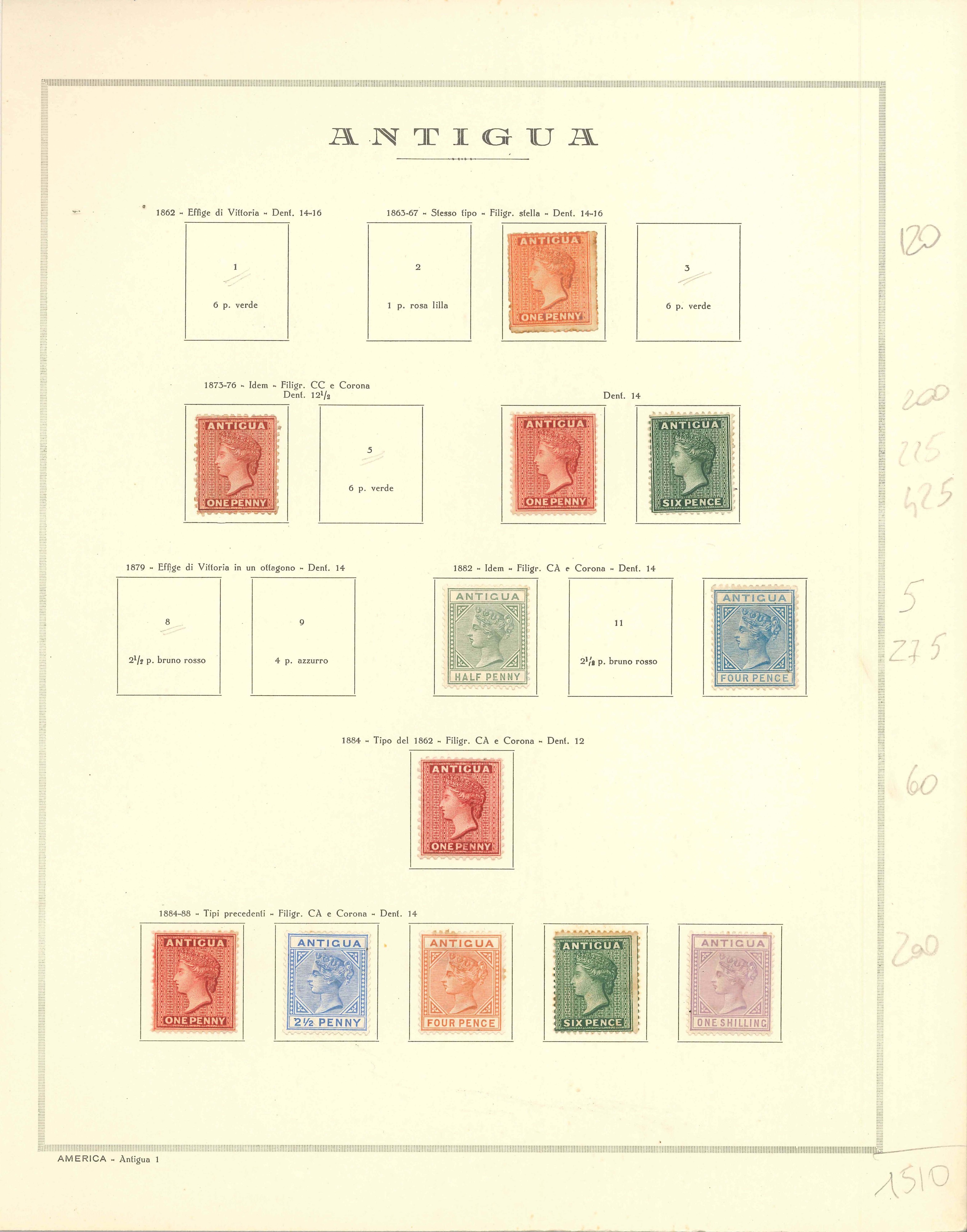 Lot 2185 - antigua Lots & Collections -  Ponte Auction House Stamps Auction 505