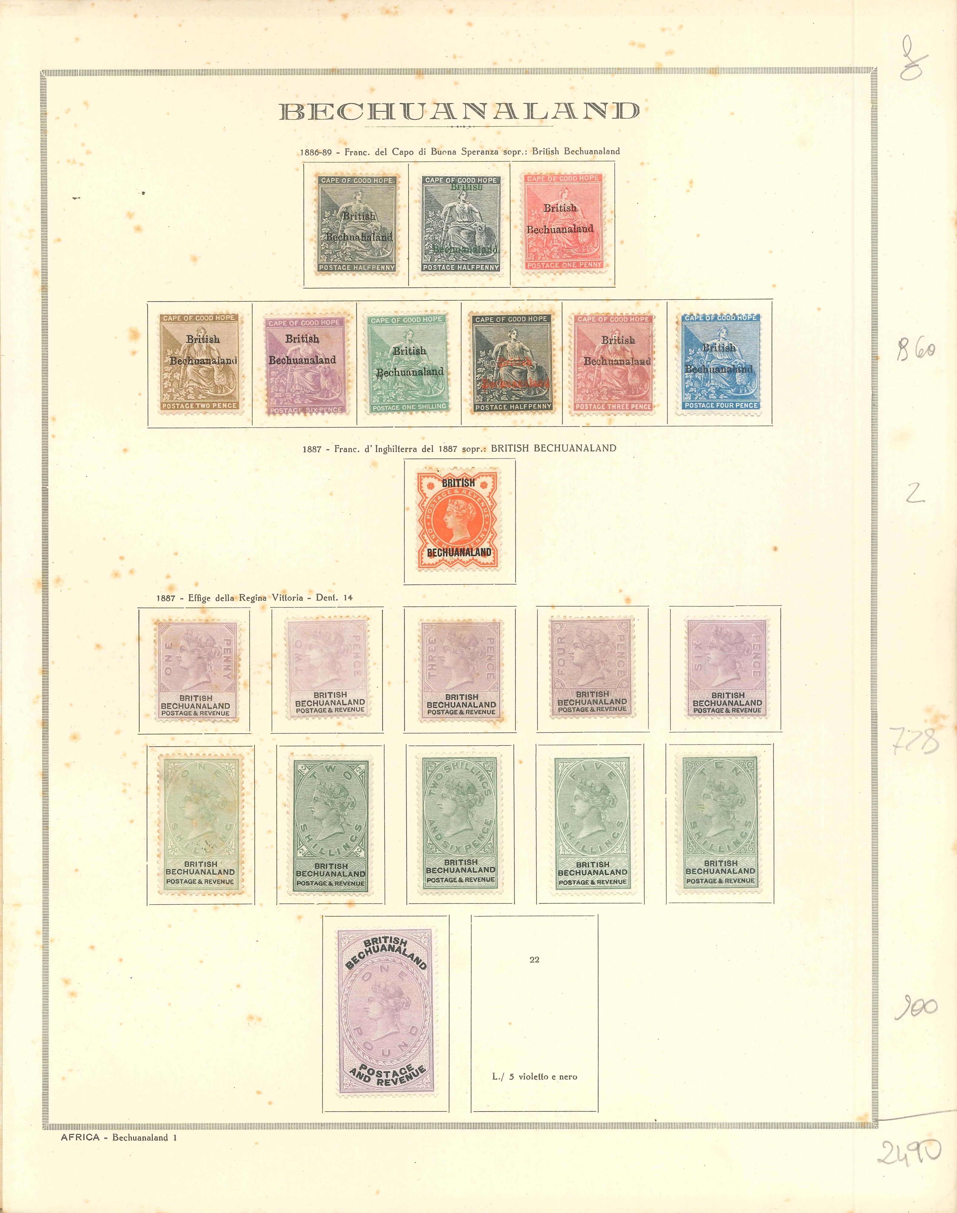 Lot 2198 - bechuanaland Lots & Collections - Ponte Auction House Stamps Auction 505 Lot 2198 - bechuanaland Lots & Collections - Ponte Auction House Stamps Auction 505