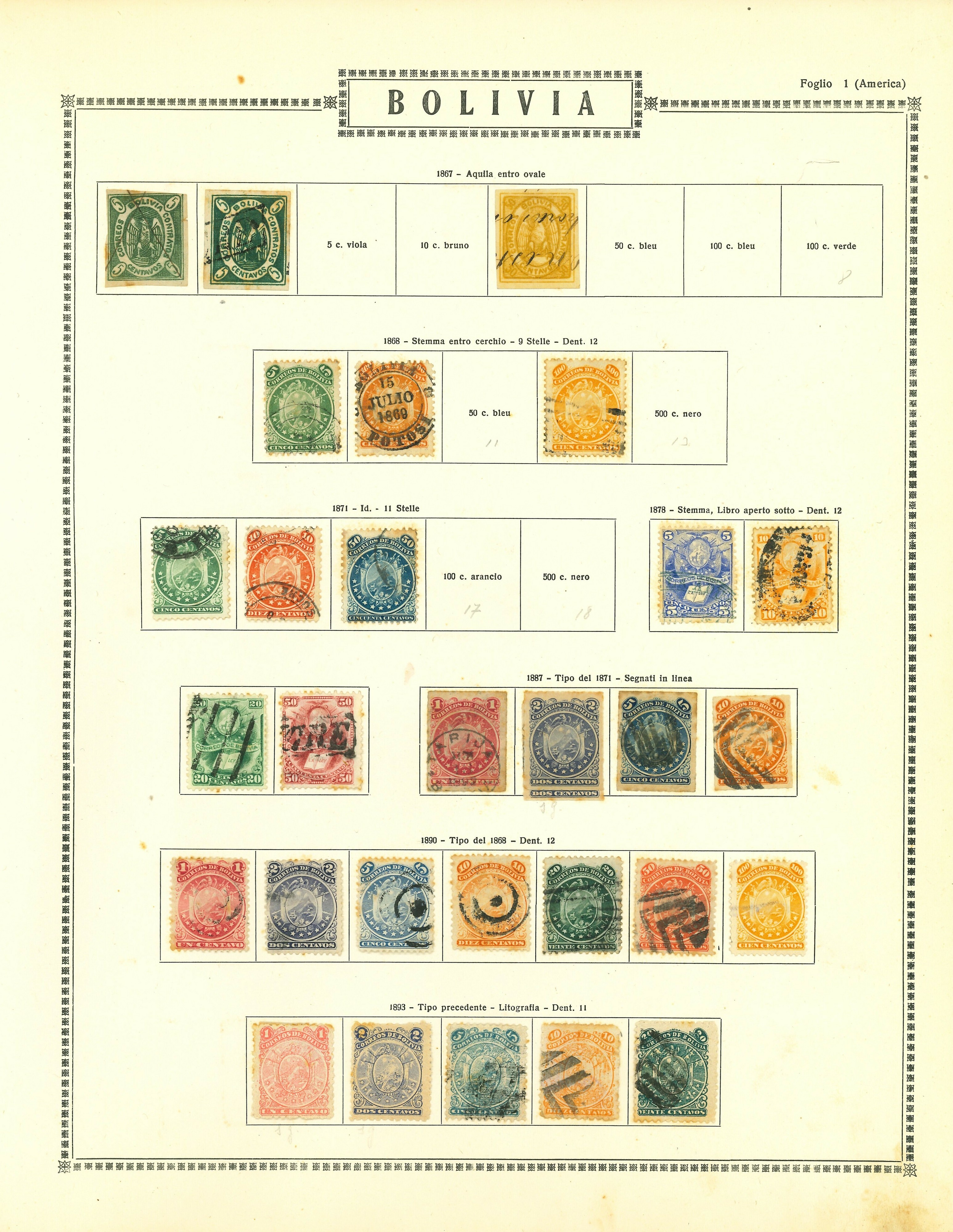 Lot 2204 - bolivia Lots & Collections -  Ponte Auction House Stamps Auction 505