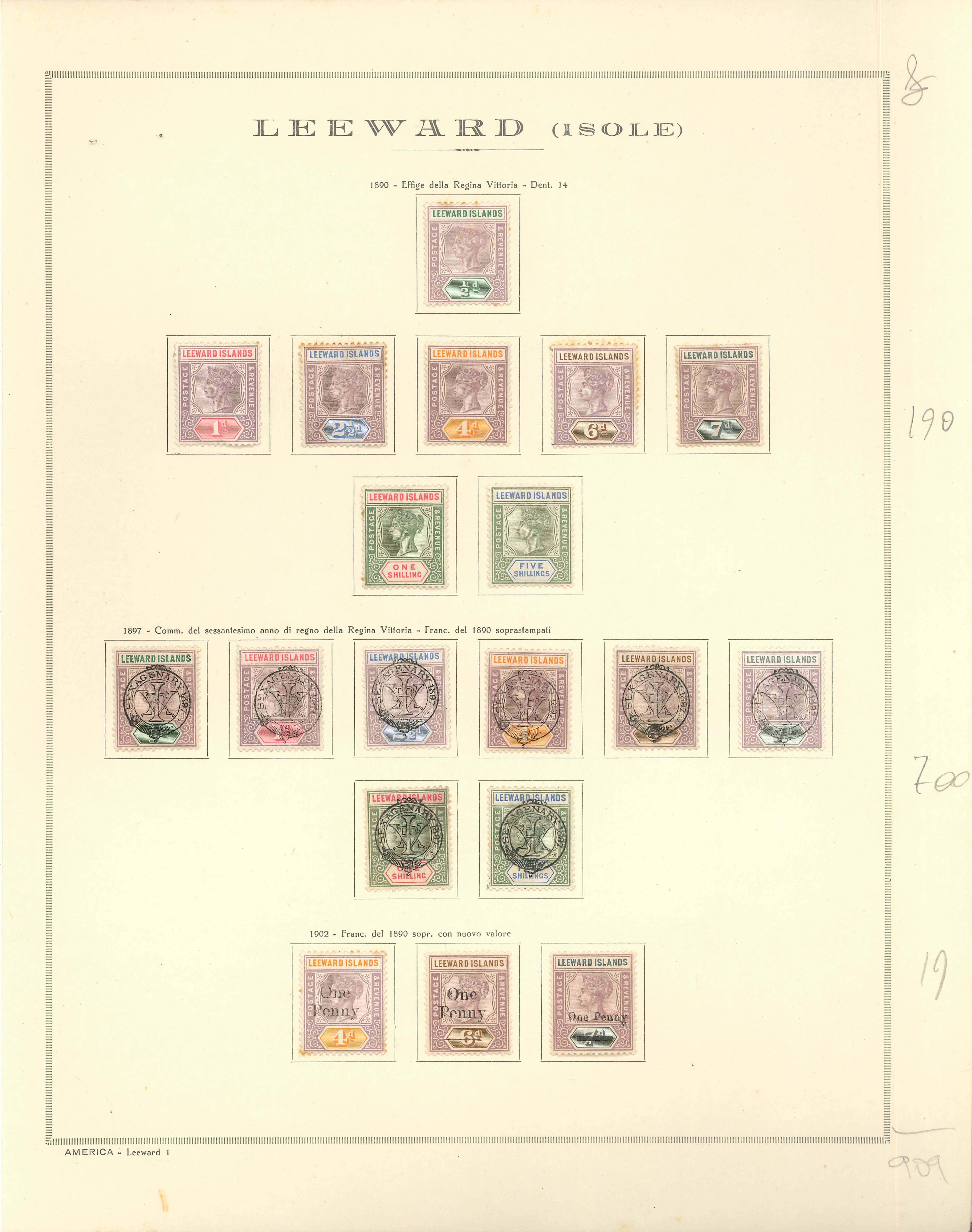 Lot 2293 - leeward islands Lots & Collections -  Ponte Auction House Stamps Auction 505