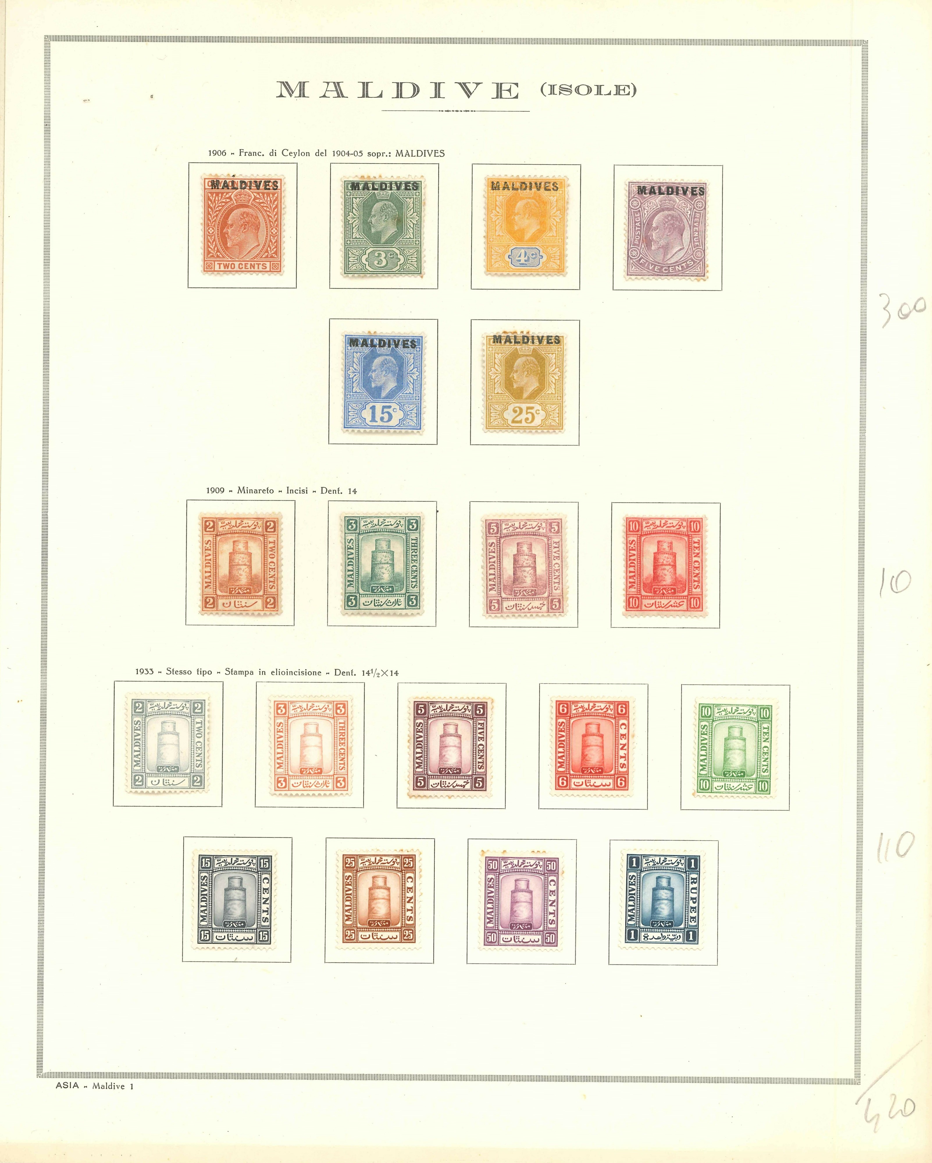 Lot 2299 - maldive islands Lots & Collections -  Ponte Auction House Stamps Auction 505